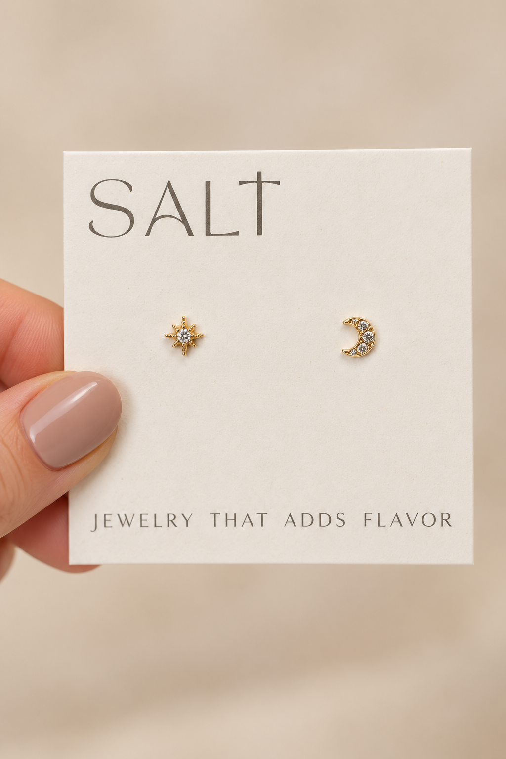 The Star + Moon Studs by SALT by Sarah Curtis