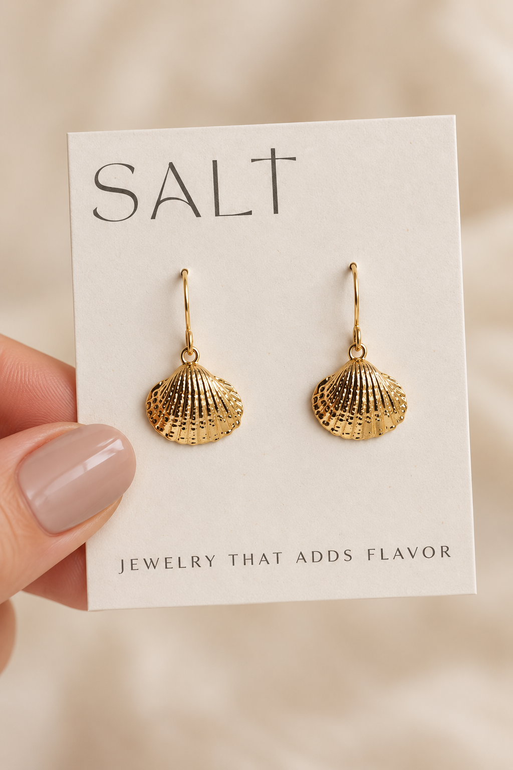 The Scallop Seashell Hook Earrings by SALT by Sarah Curtis