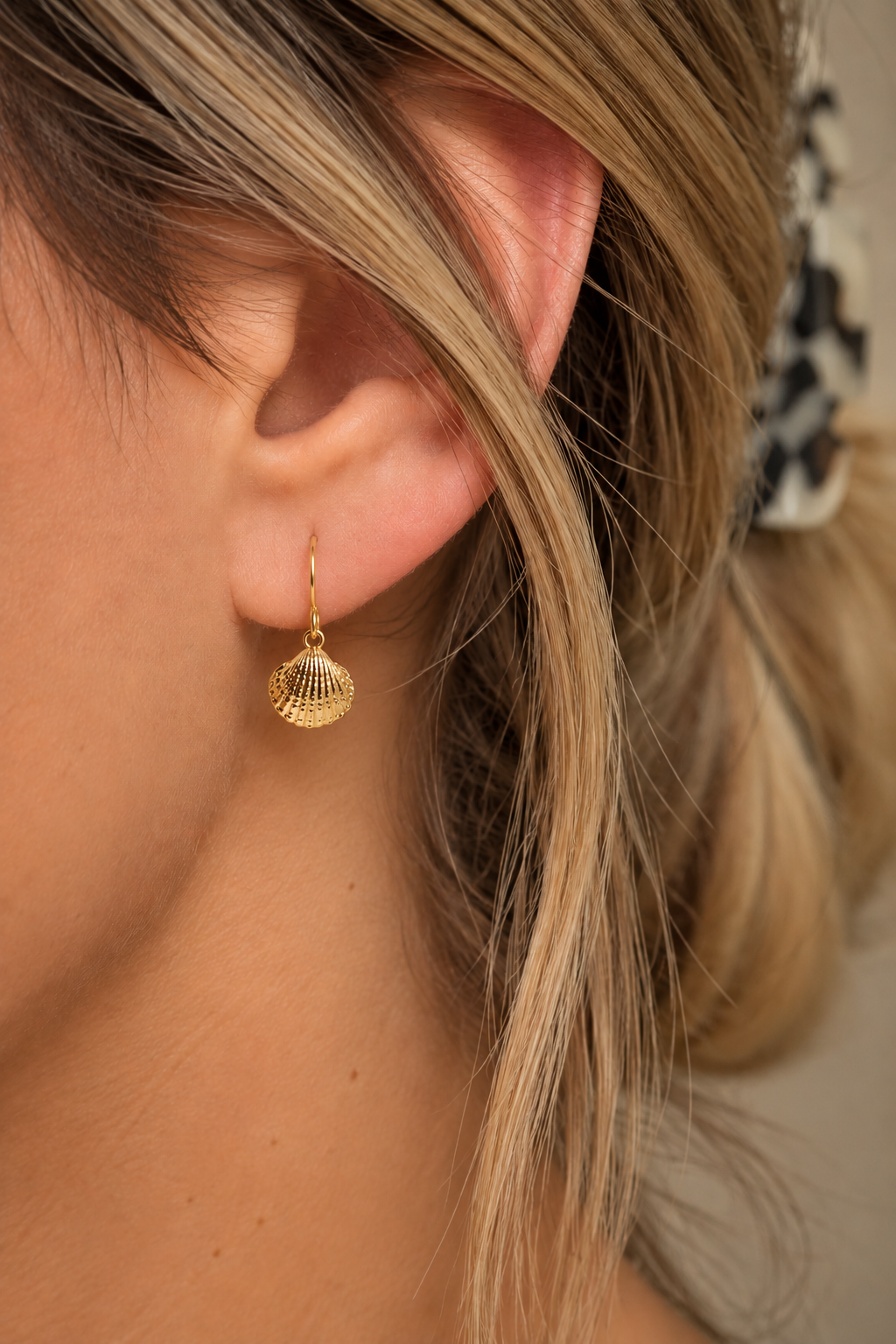 The Scallop Seashell Hook Earrings by SALT by Sarah Curtis