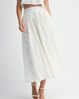 The Ilaria Cream Floral Crop Top + Midi Skirt Set - Sold Separately