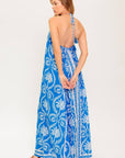 The Illara Printed Halter Maxi Dress