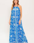 The Illara Printed Halter Maxi Dress