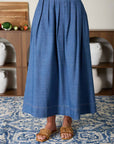 The India Cropped Denim Top + Midi Skirt Set - Sold Separately
