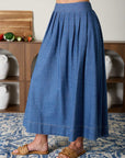 The India Cropped Denim Top + Midi Skirt Set - Sold Separately