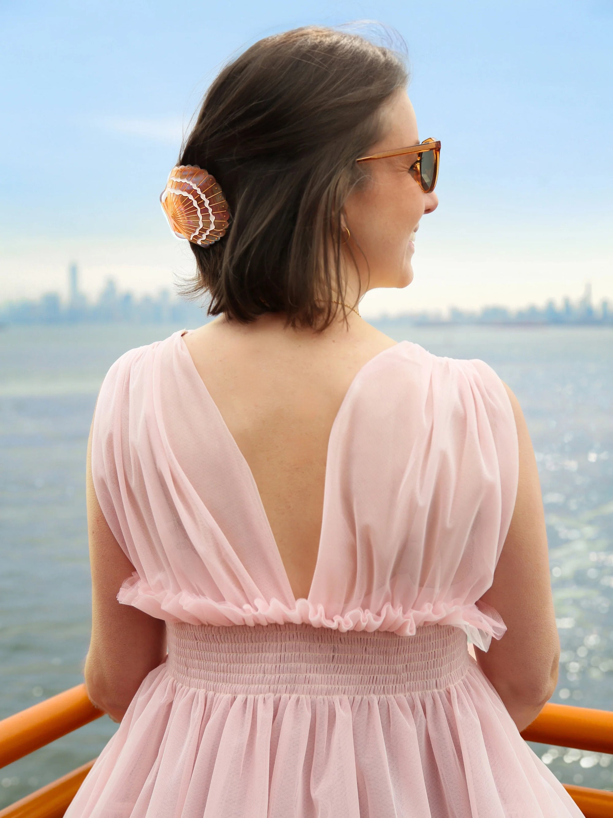 The Isla Hand-Painted Seashell Claw Clip
