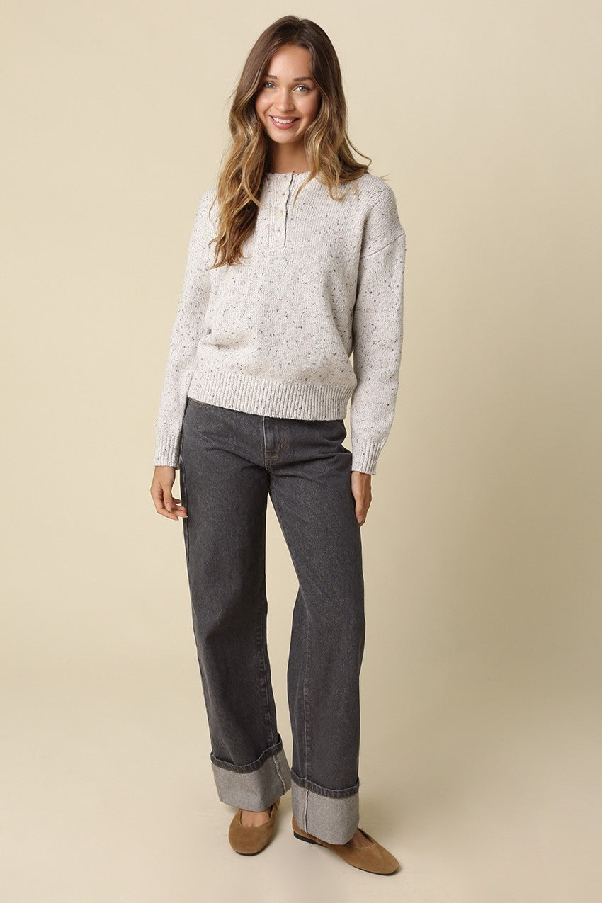 The Aubrey Natural Speckled Sweater