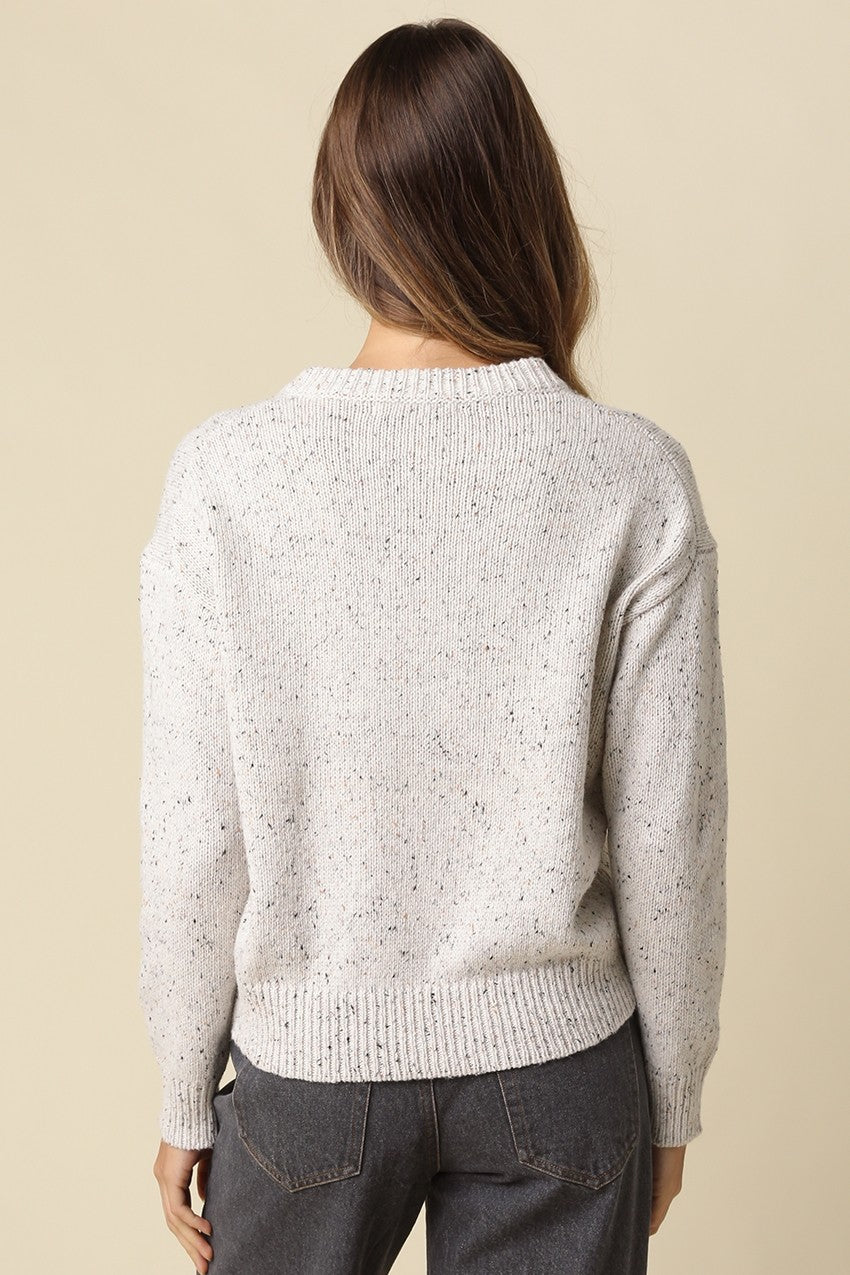 The Aubrey Natural Speckled Sweater