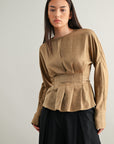 The Janie Pleated Peplum Blouse