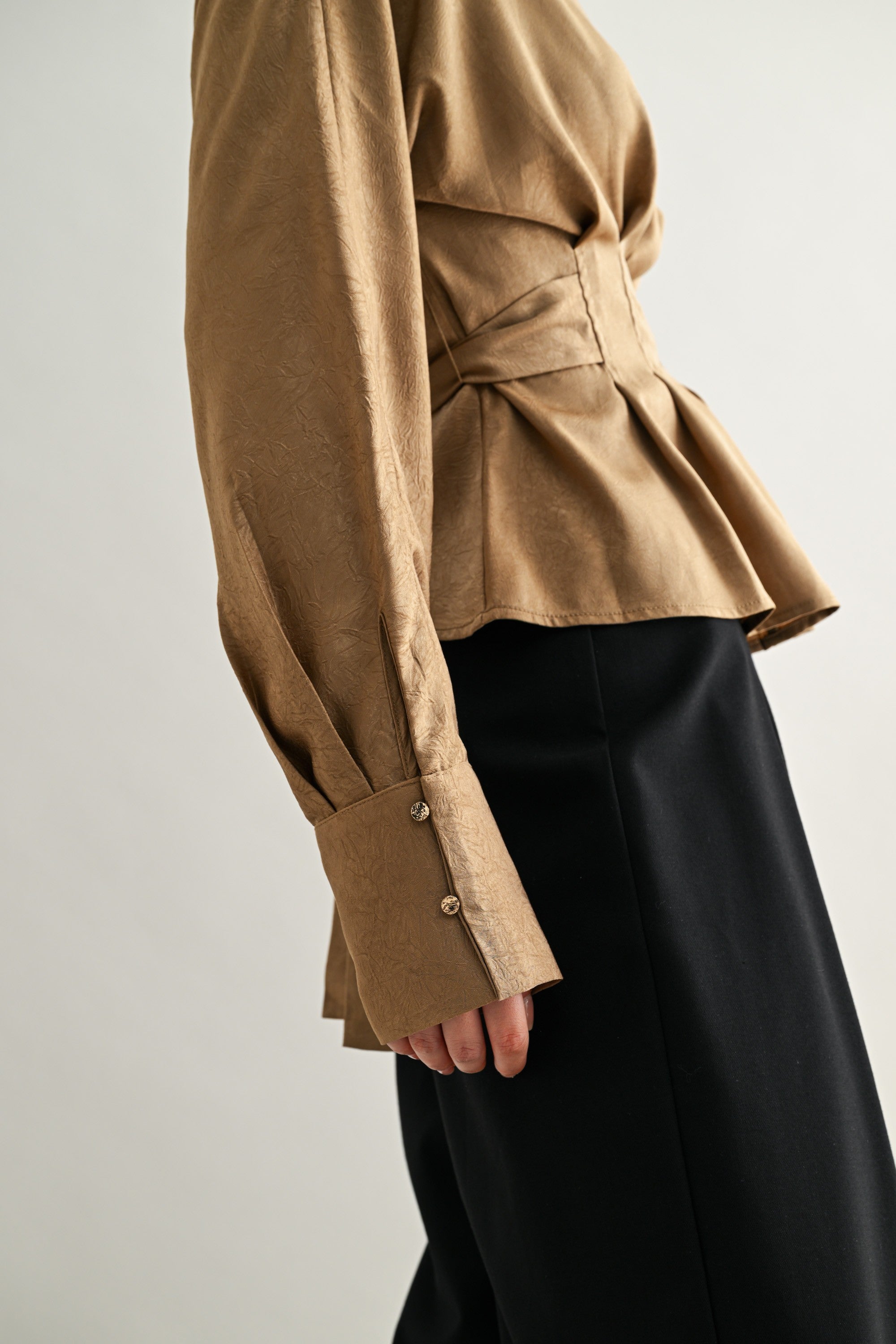 The Janie Pleated Peplum Blouse