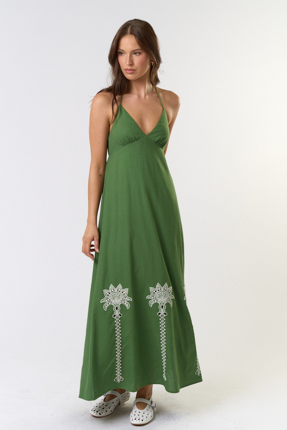 The Jocelyn Halter Embroidered Maxi Dress Thread + Seed The Jocelyn Halter Embroidered Maxi Dress Thread + Seed