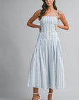 The Josephina Floral Striped Midi Dress