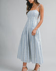 The Josephina Floral Striped Midi Dress