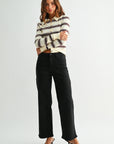 The Josie Black Slim Wide Leg Jeans