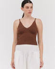 The Juni Chocolate Crop Knit Top