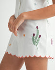 The Juniper Off White Embroidered Romper
