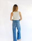 The Raley Blue Patch Pocket Wide Leg Jeans