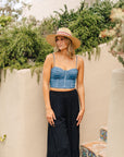 The Brandi Denim Bustier Top