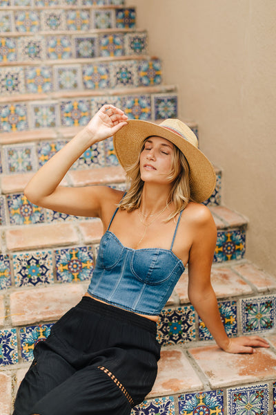 The Brandi Denim Bustier Top – Thread + Seed