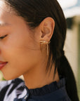 The Herringbone Chain Bow Stud Earrings