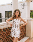 The Coralie Polka Dot Scalloped Mini Dress