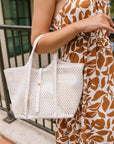 The Malia Laser Cut Tote Bag