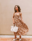 The Ariadne Brown Foliage Midi Dress