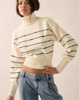 The Kaitlyn Striped Turtleneck Sweater