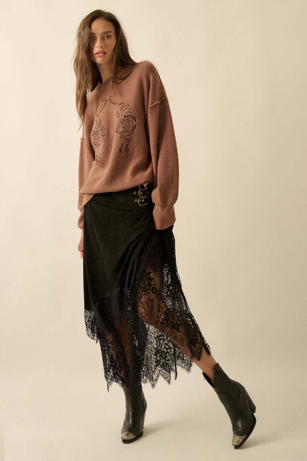 The Karina Embroidered Tigers Sweater