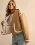The Karlie Faux Suede + Sherpa Reversible Jacket
