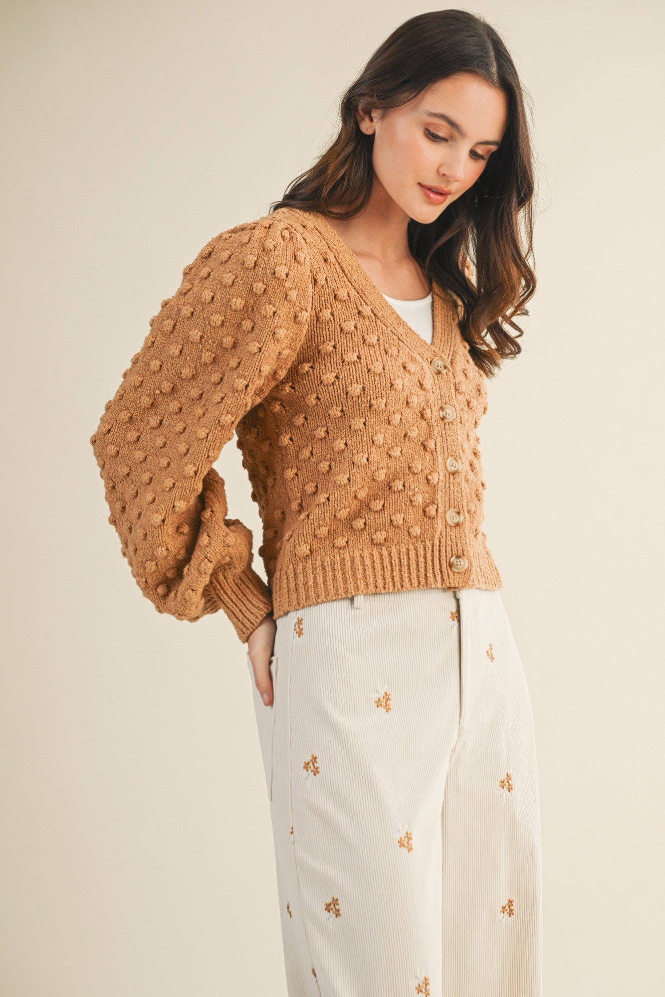 The Keely Popcorn Bubble Cardigan