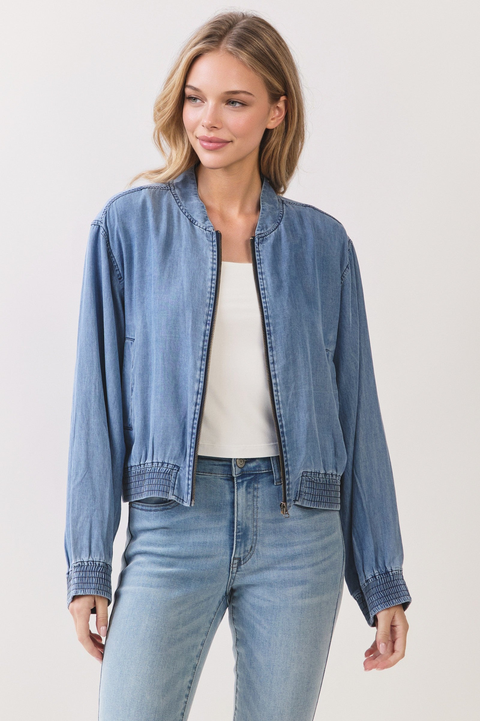 The Kelsey Tencel Bomber Jacket