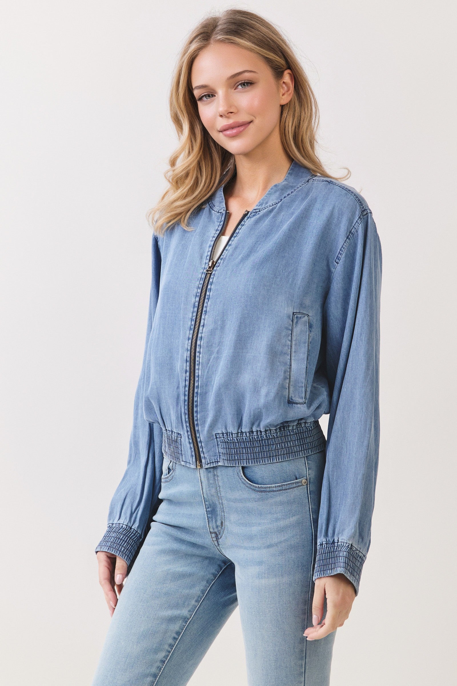 The Kelsey Tencel Bomber Jacket