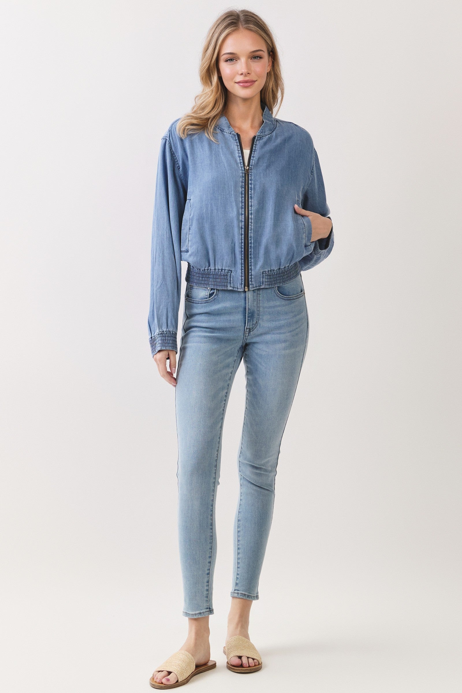 The Kelsey Tencel Bomber Jacket