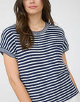 The Kloey Navy Stripe Pocket Top