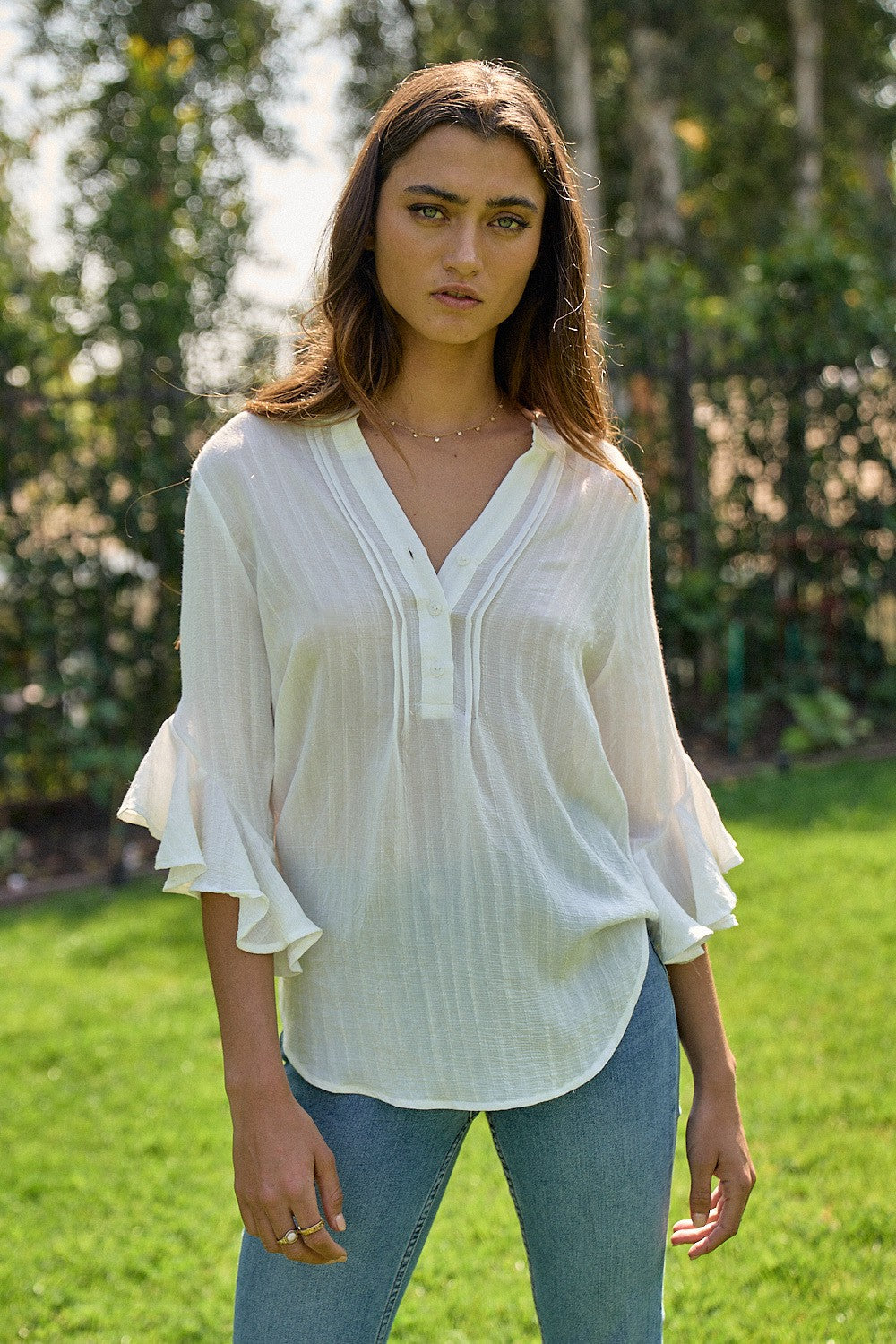 The Kylee Ruffle Sleeve Top