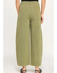 The Kylie Olive Mid Rise Barrel Jeans