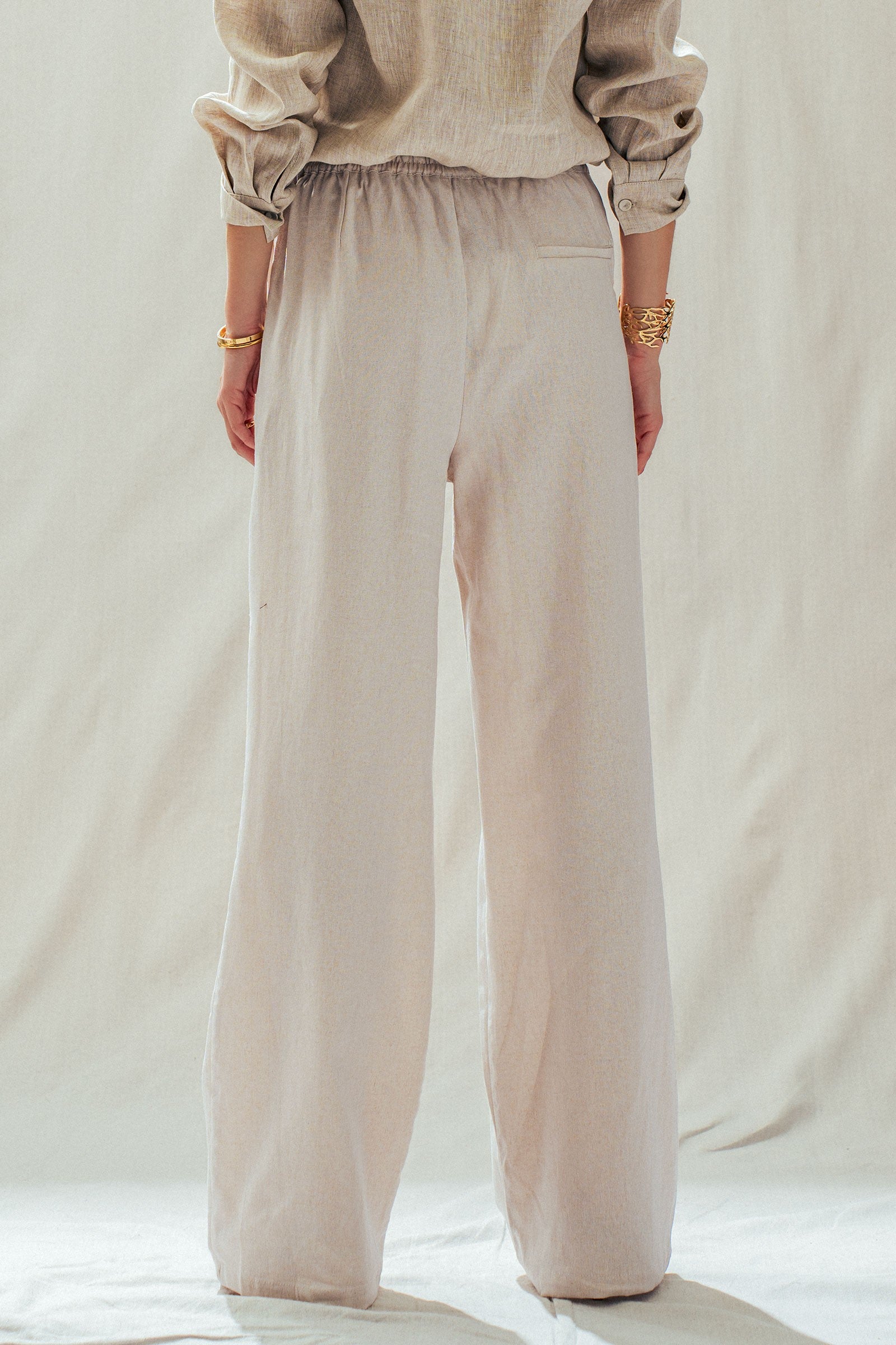 The Kyra Natural Linen Lounge Pant