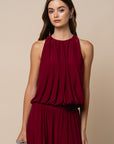 The Dahlia Burgundy Bubble Hem Top
