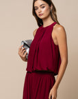 The Dahlia Burgundy Bubble Hem Top
