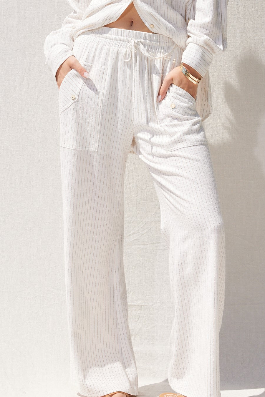 The Ladessa Ivory Top + Pants Set - Sold Separately