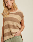 The Lani Mocha Striped Sweater Vest