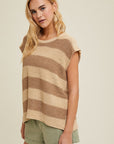 The Lani Mocha Striped Sweater Vest