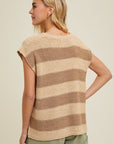 The Lani Mocha Striped Sweater Vest