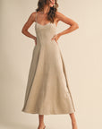 The Laurel Vegan Suede Corset Dress