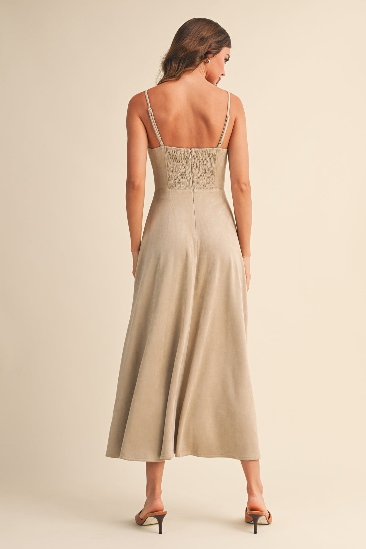 The Laurel Vegan Suede Corset Dress