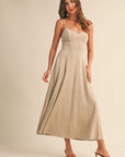 The Laurel Vegan Suede Corset Dress