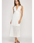 The Layana Eyelet Midi Dress