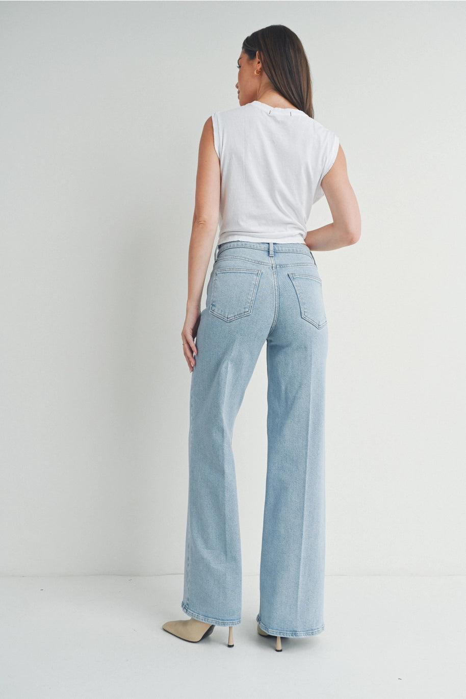 The Leana Light Denim Wide Leg Jeans – Thread + Seed