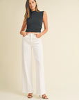 The Leana White Denim Wide Leg Jeans