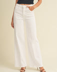 The Leana White Denim Wide Leg Jeans